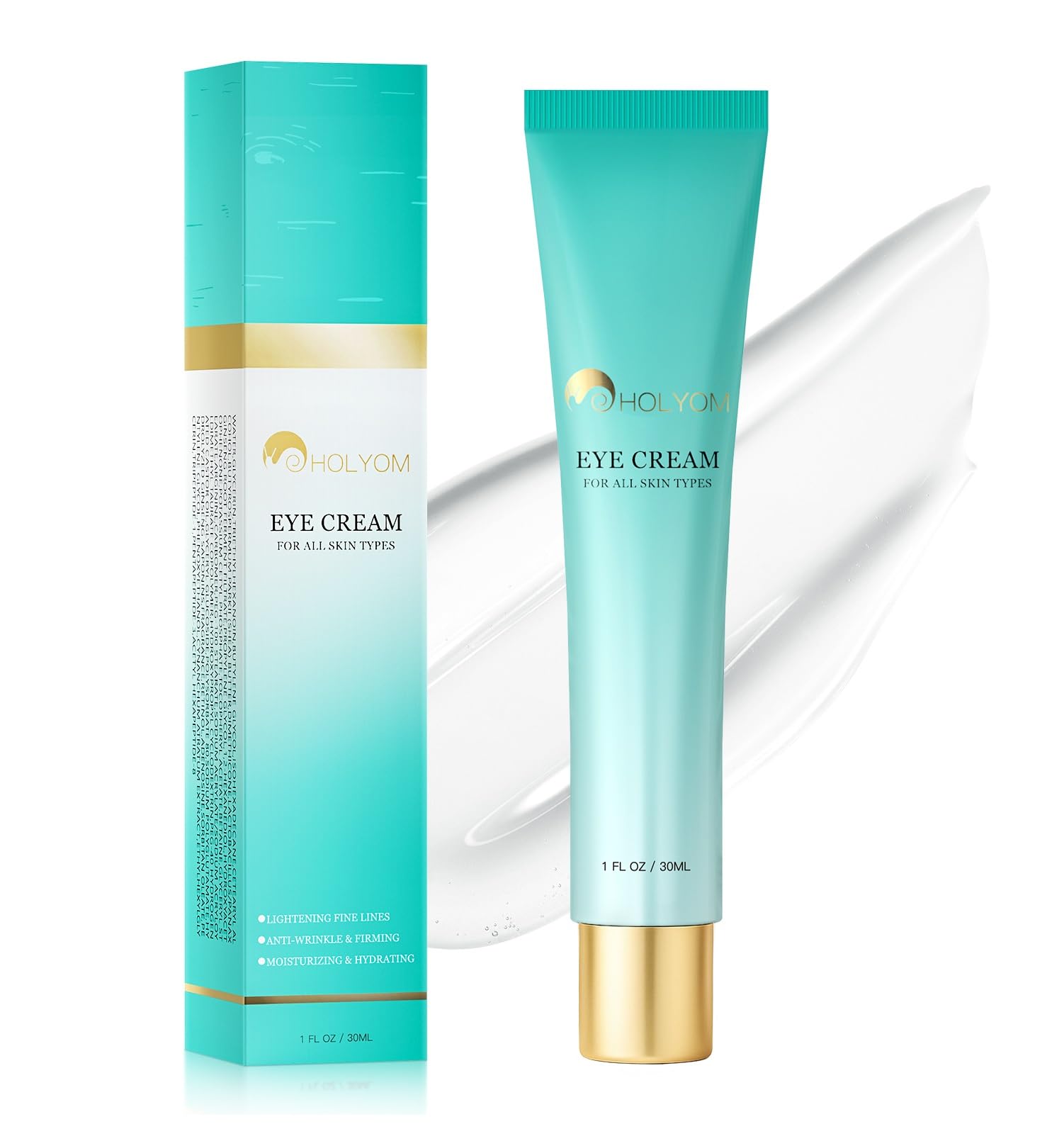 Retinol Eye Cream for Dark Circles & Puffiness | Anti-Aging Treatment with Hyaluronic Acid, Reduces Eye Bags & Wrinkles 