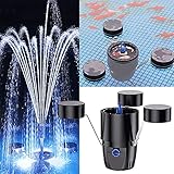 DETALLES DE EMPAQUE - Este triturador de desechos de estanque contiene: Skimmer X1, soportando la cuerda de posicionamiento X1, tornillos x 3, soporte de luz de buceo x 3, émbolo x 2, poste de fuente x 1, boquilla x 3, Longitud del cable de alimentación 10m, operación simple y fácil de usar.