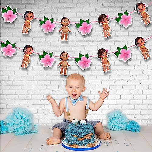 Image of BBY Mna Garland Decoration - Tropical Island Theme Birthday Party Supplies - Colorful Hawaiian Luau Garland for Birthday, Baby Shower, Family Celebration, School Events, and Cartoon Inspired Decor