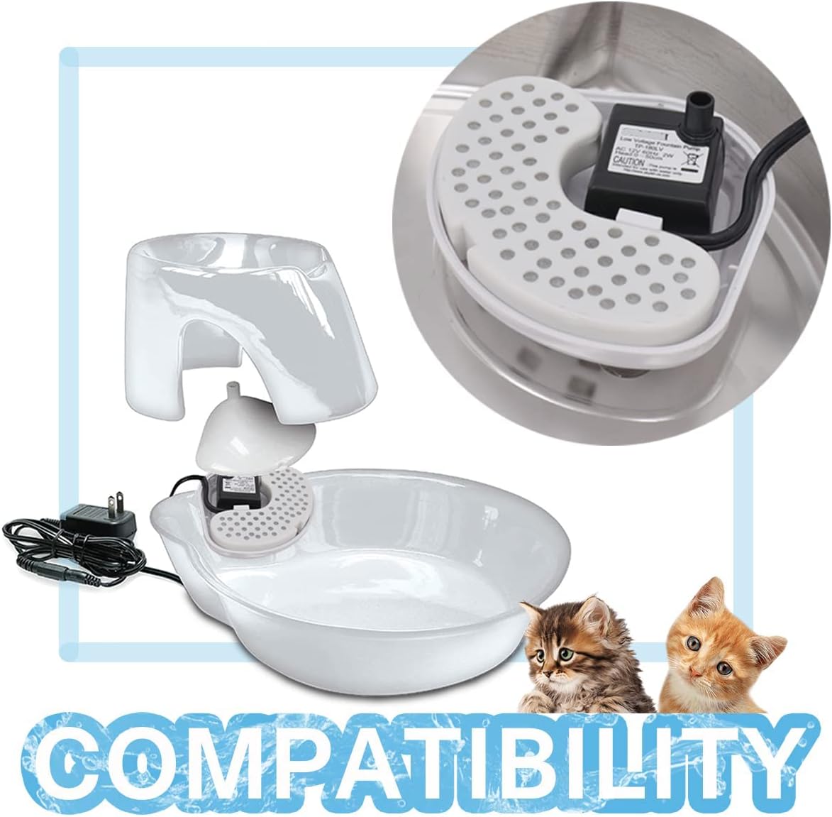 HiWater 10 Pack Water Filter Compatible with Pioneer Pet Cartridges Filter Replacement for Ceramic & Stainless Steel Fountains
