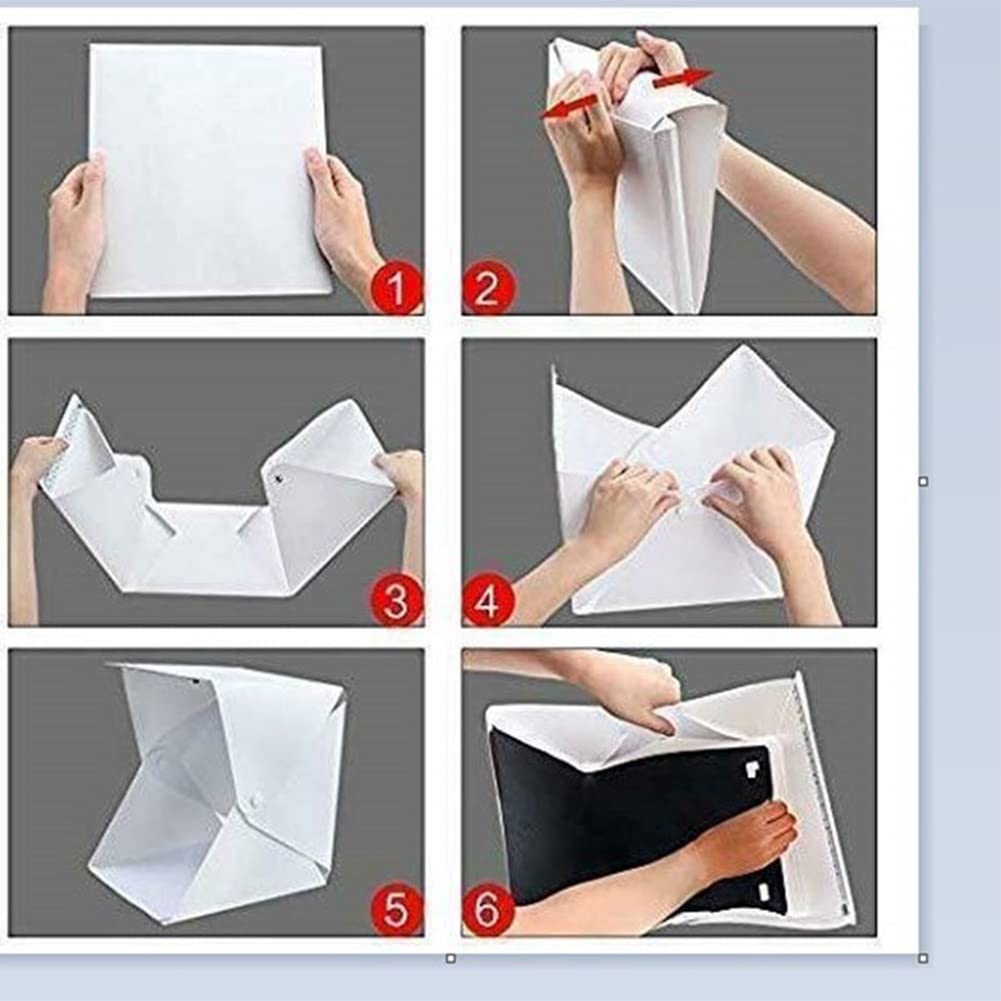 FLAA Mini Photo Studio Light Box 30,5 x 30,5 cm Fotografia Shooting Tent Kit Pieghevole Photo Studio con Rosso Verde Nero Bianco Fondali per Gioielli e Piccoli Articoli