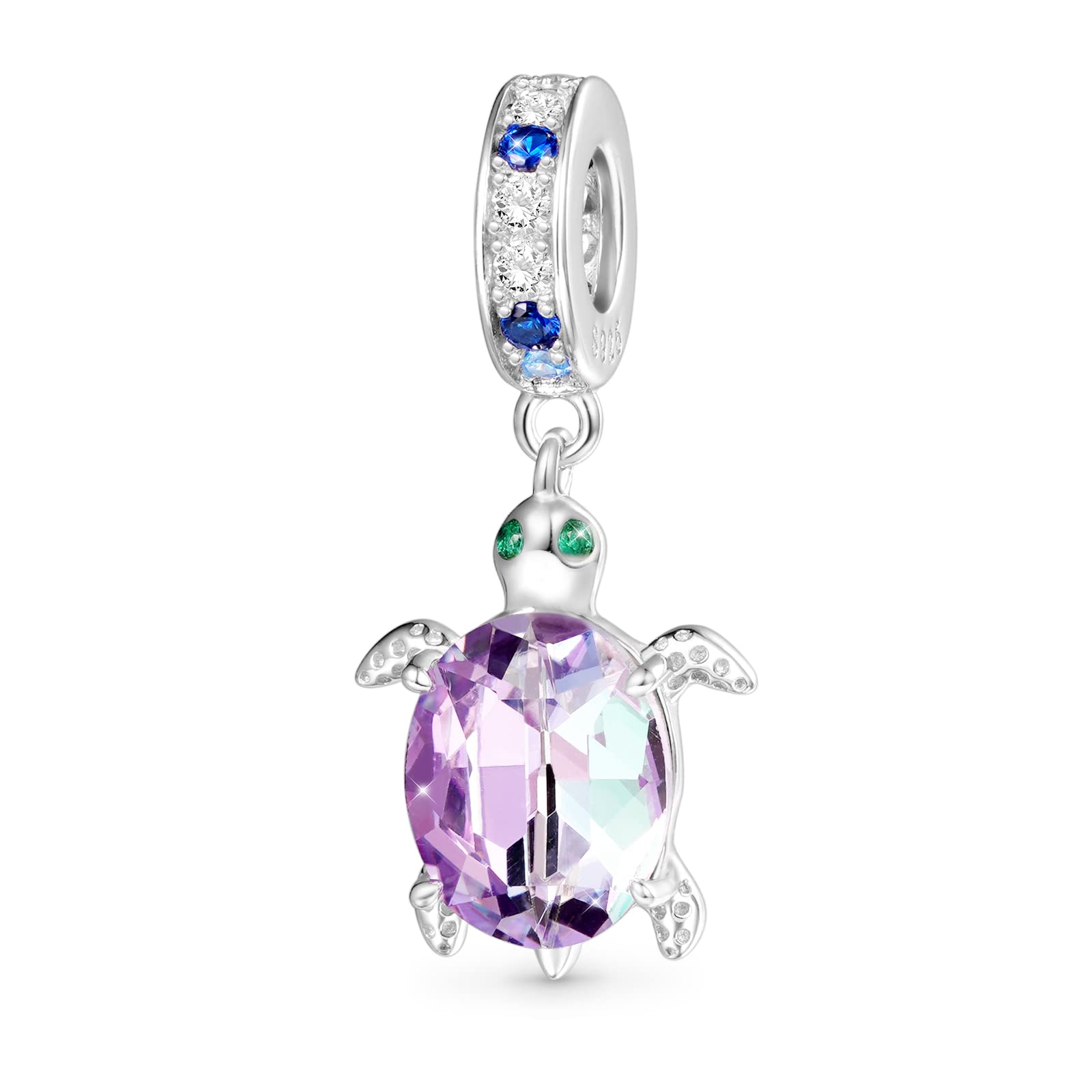 GNOCE Tartaruga Marina Ciondolo Charm 925 Argento Scintillante Charms Gioielli Regalo Donne Ragazze Fit Serpente Catena Bracciali/Collana