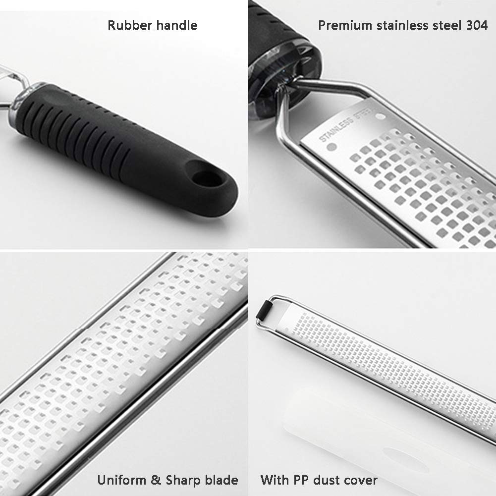 ArinkO Trio de zesteurs Pratiques en Acier Inoxydable pour la Cuisine – Parfait pour Le Zeste de Fromage, de Chocolat et d'agrumes – Ensemble de 3 pièces