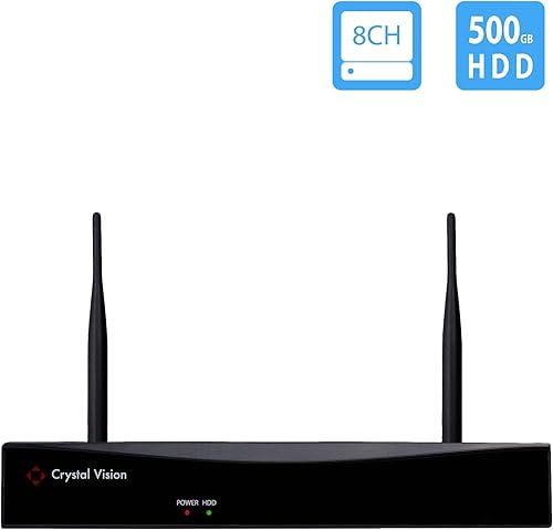 Miniatura 6 de Crystal Vision CVT808N-500 Sistema de cámaras de seguridad para el hogar Grabador DVR inalámbrico de vigilancia con 500 GB.para reemplazo,