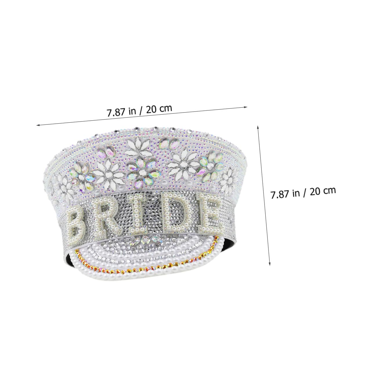 Sombrero para Novia Gemas de Imitación, Gorro Ajustable de Fiesta para Despedida de Soltera y Accesorios para Boda, Adecuado para Playa y Eventos Obsequios