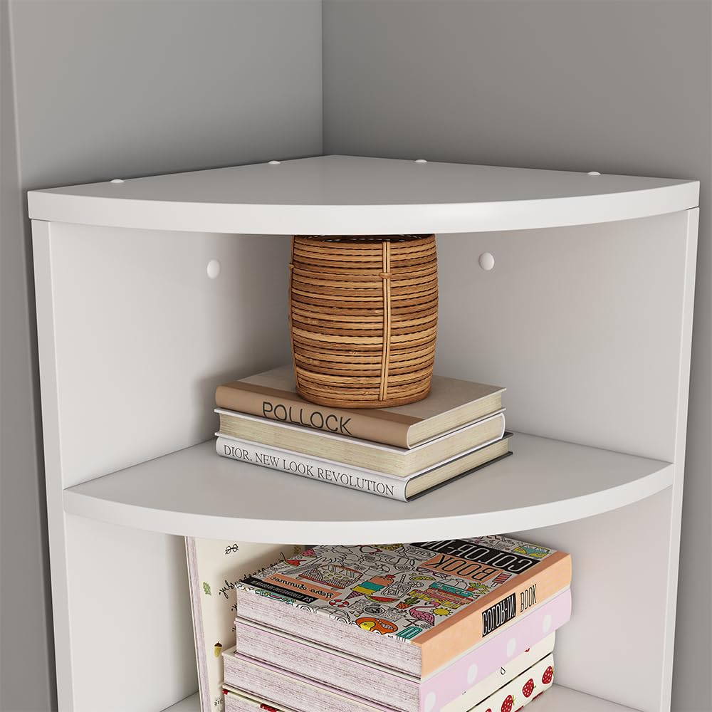 Vicco Eckregal Fabienne, Weiß, 30 x 60 cm 3 Fächern, zur Wandmontage geeignet für Variable Raumgestaltung