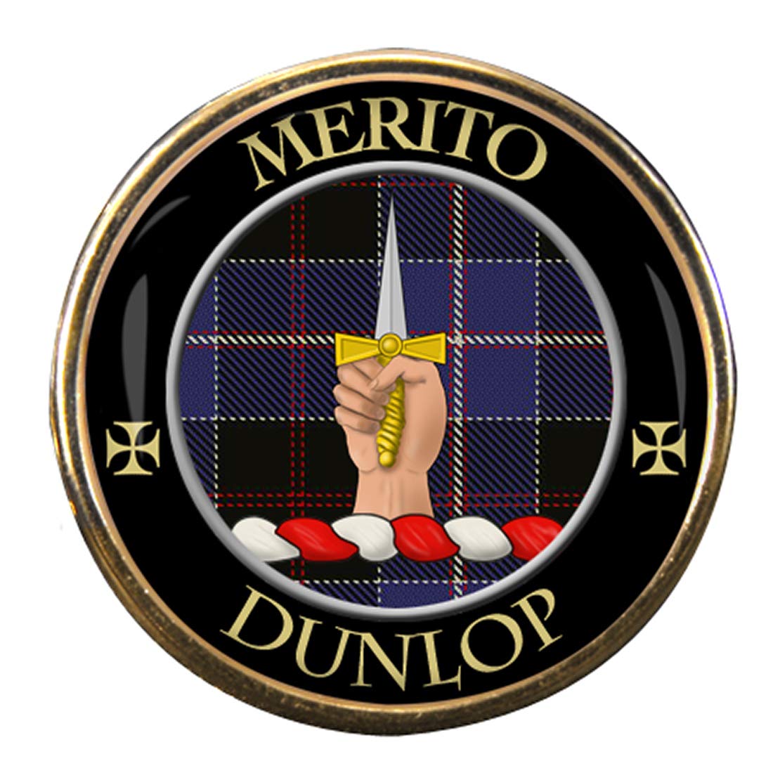 Family-Crests.com Men's Gold Dunlop Scottish Clan Pin Badge