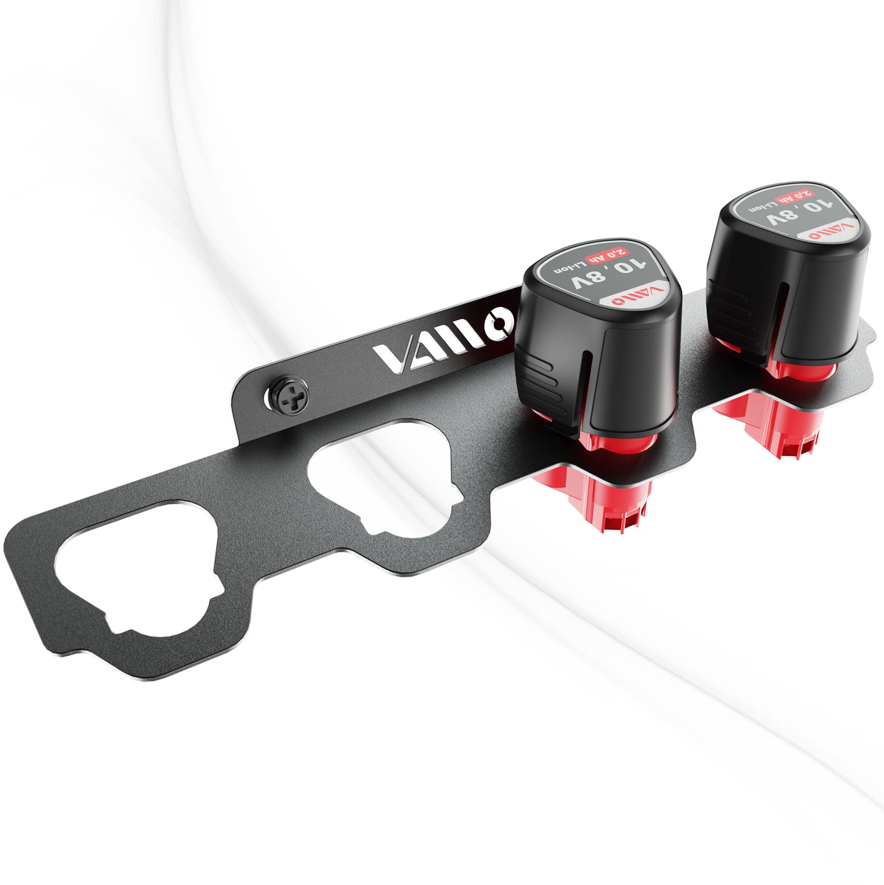 VAIIO Compatible Milwaukee M12 12V Battery Rack Holder, Wrought Iron Heavy Duty Thickened Batteries Slots, Stealth Battery Wall Mount Organizer Garage
