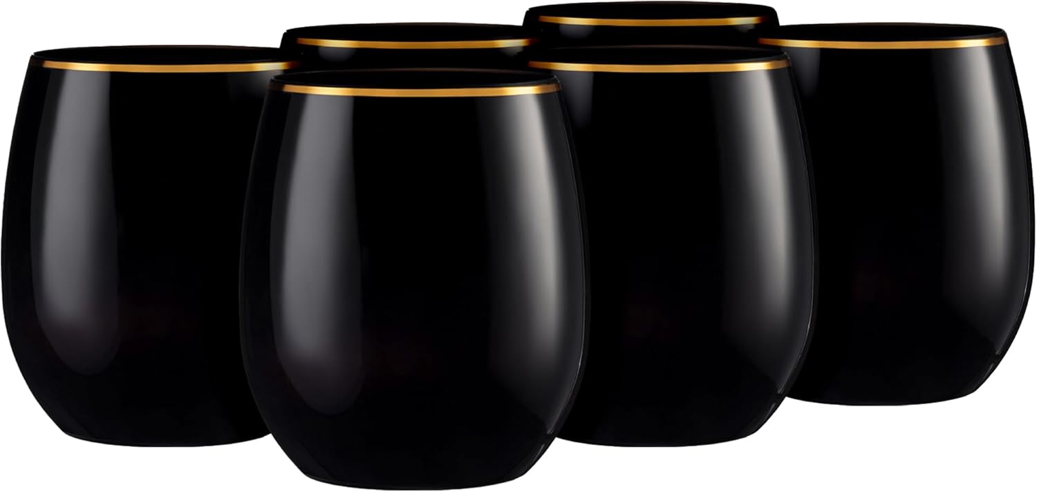 Lot De 2 Verres à Vin Ettore Sottsass – Orfeo Calice Vino Nero, Noir, 15cl