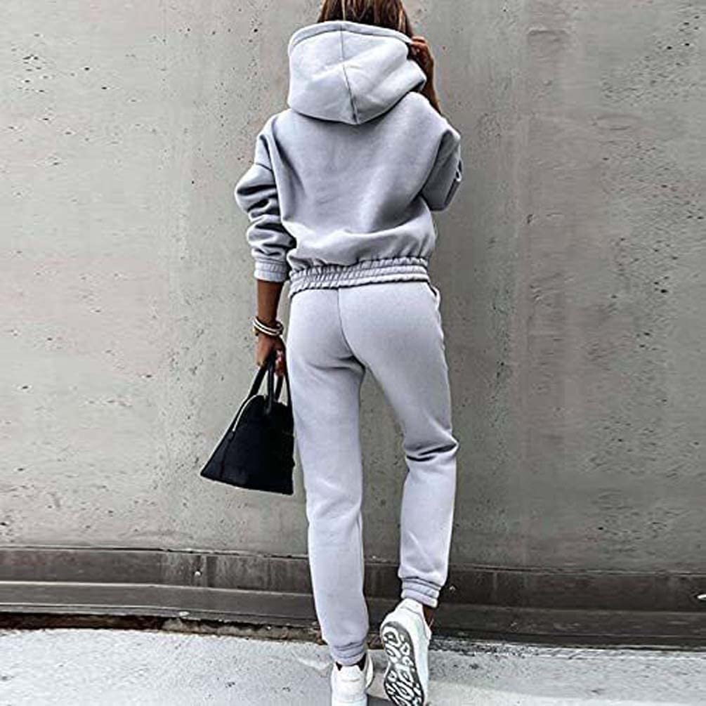 Set da Donna con Cappuccio, Gilet, Pantaloni Sportivi, Tuta da Jogging, Abbigliamento Sportivo con Cappuccio, Tuta Sportiva for Il Tempo Libero, Tuta Sportiva