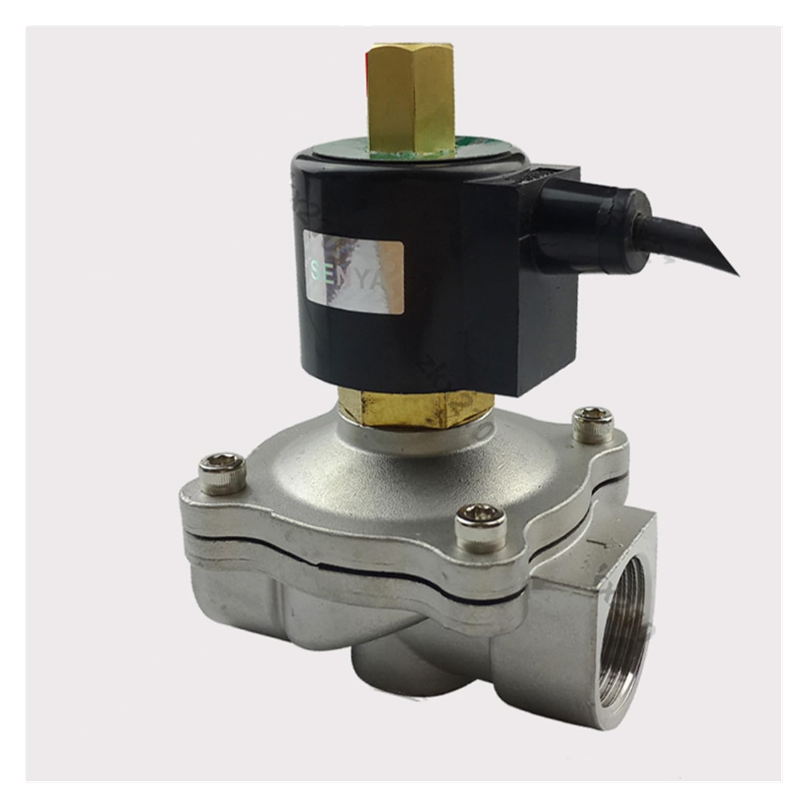1/2",3/4",1" NPT AC220V AC110V DC24V DC12V Edelstahl 304 Elektrisches Magnetventil, normalerweise offen, wasserdicht IP67(DN15,12V)