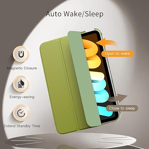 Miniatura 117 de MoKo Funda para iPad mini 7 (A17 Pro) Generation Case 2024, iPad mini 6 2021, funda delgada y ligera de 8.3 pulgadas de carcasa de policarbonato