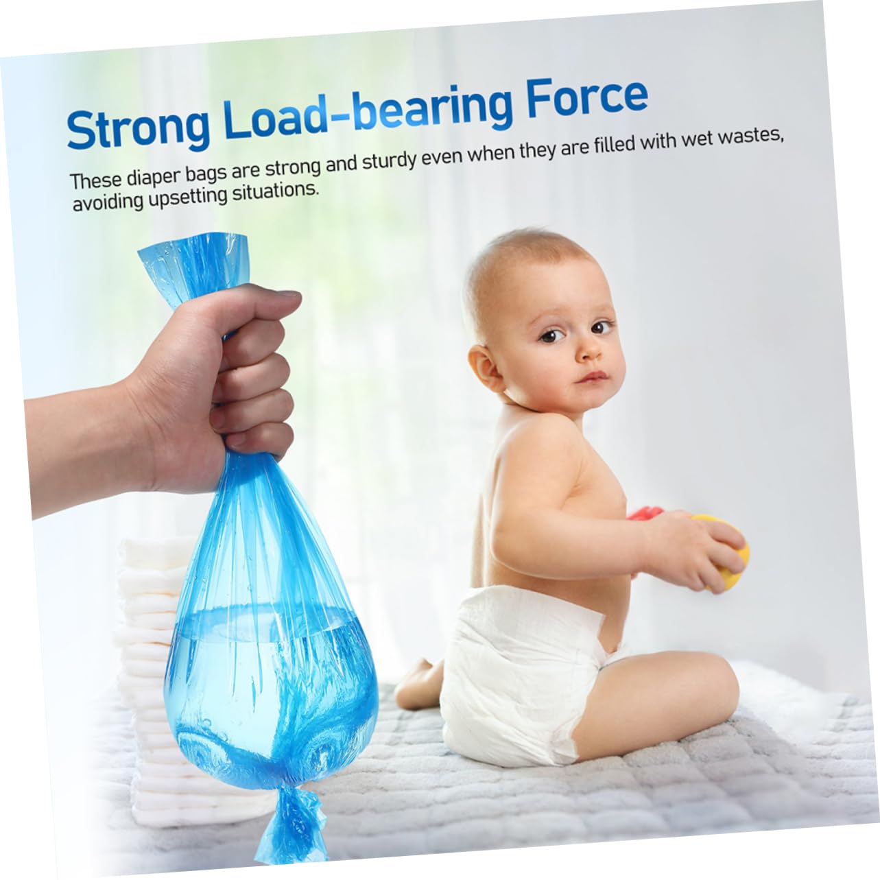 BUTIFULSIC 5 Rolls Diaper Pail Trash Bag Garbage Bags Kitchen Potty Chair Liners Bags Drawstring Trash Bag Diaper Pail Refills Liners Diapers Garbage Pouches Nappy Bin Liners Refills Blue or