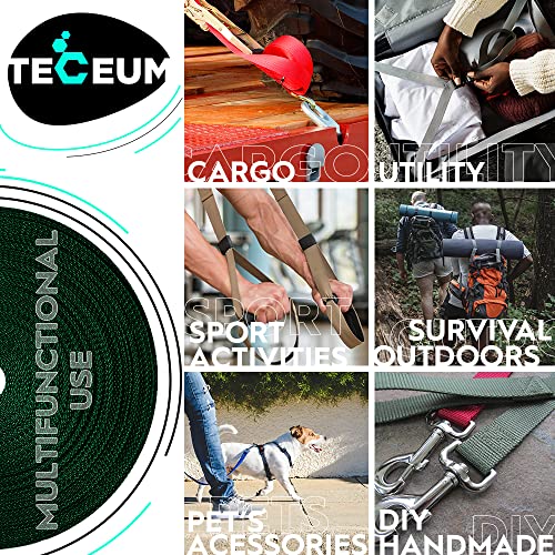 Image of TECEUM 3 /4 inch & 5 /8 inch & 1 inch & 1.5 inch & 2 inch Webbing - 10 25 50 Yards - 40+ Colors - Heavy Duty 1 Inch 1.5 Inch 2 Inch Backpack Straps - Webbing for Outdoors Indoors Crafting DIY
