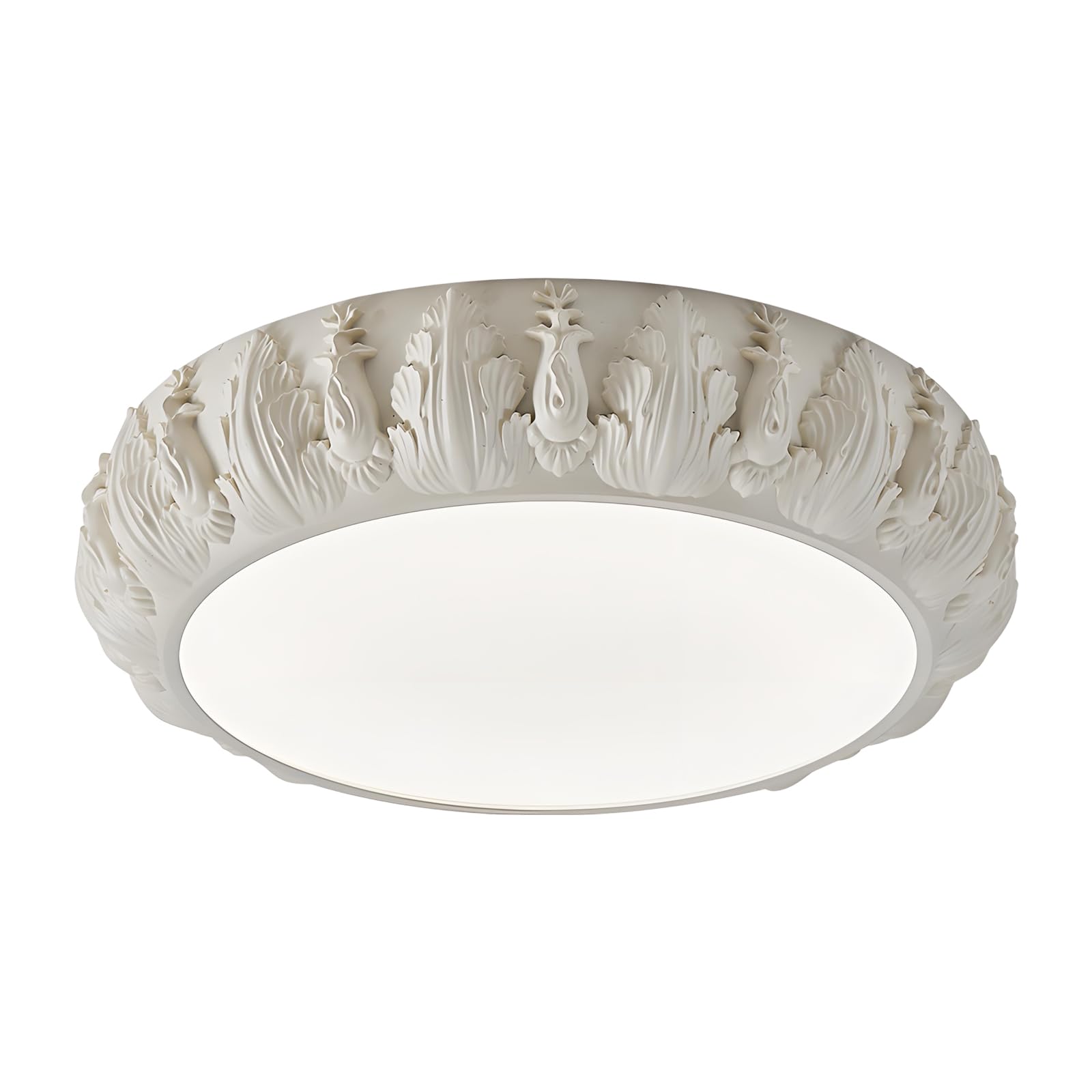 Plafonnier LED vintage français pour remplacer une vieille lampe de salon par un style sculpté