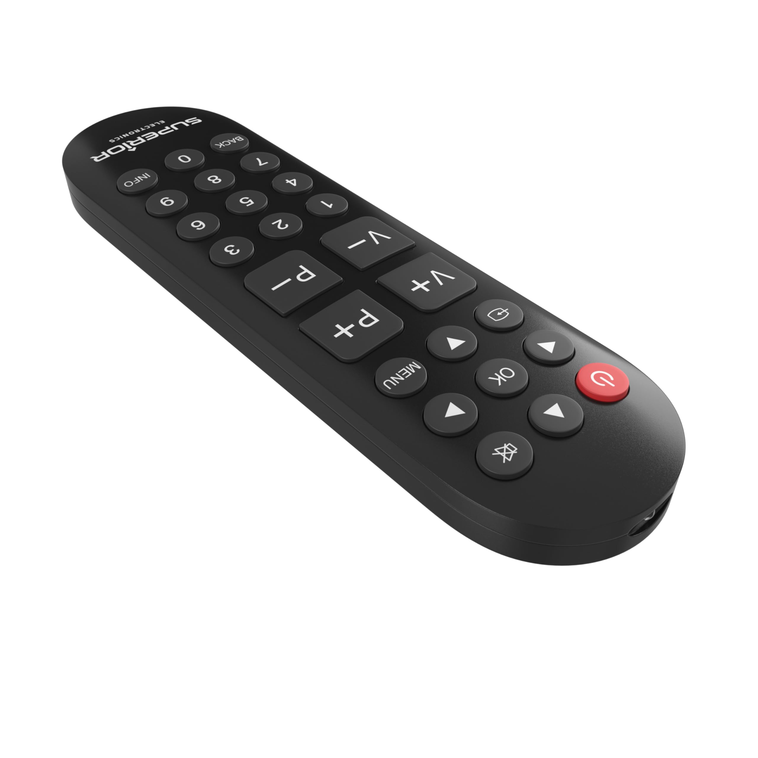 Superior Ready 5 – uniwersalny pilot do wszystkich telewizorów i telewizorów Smart TV – natychmiast gotowy do użycia z LG, Samsung, Sony, Panasonic, Philips, duże i łatwe w obsłudze przyciski – czarny