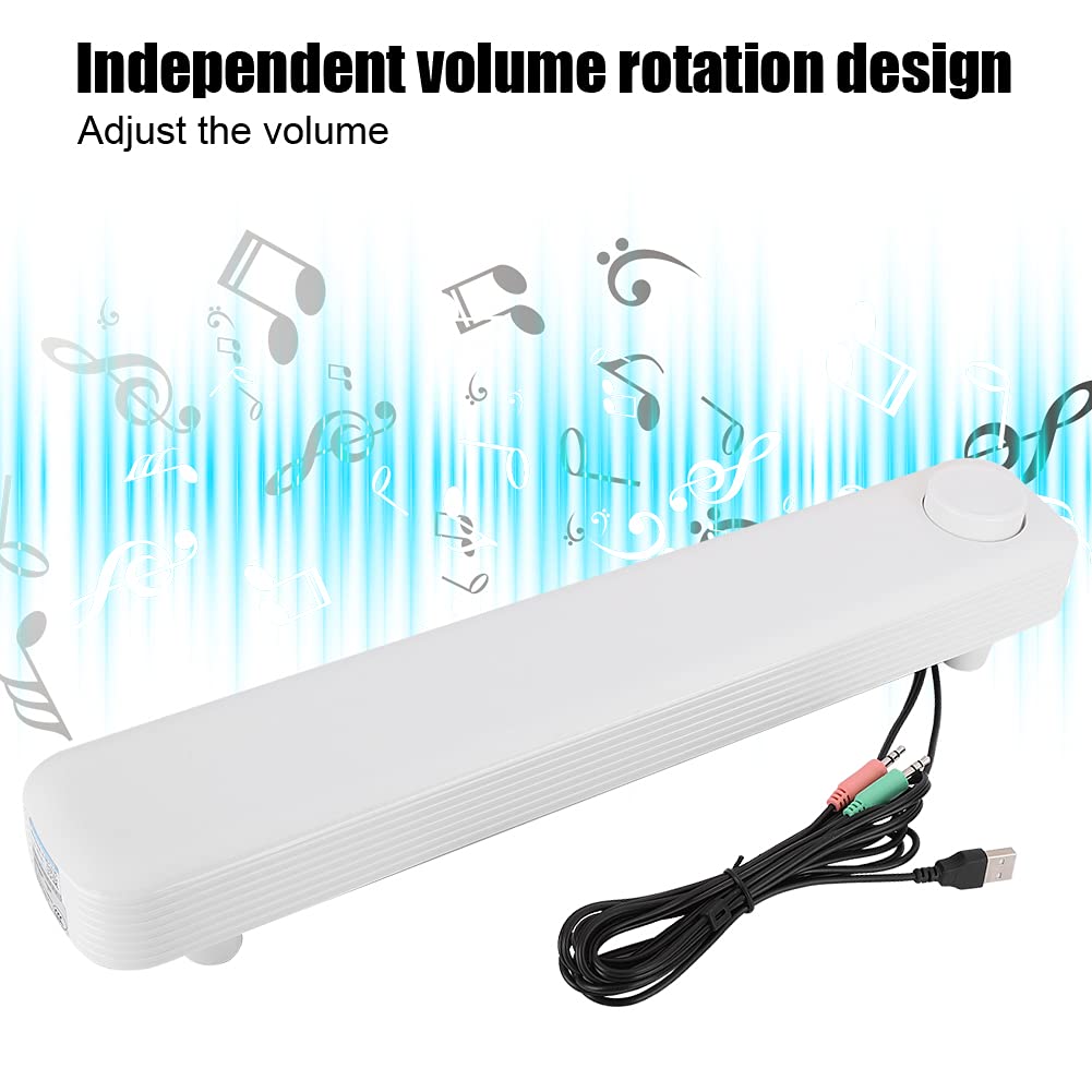 SIXRUN Komputerowy Głośnik Bluetooth 5.0, Przewodowy Soundbar Stereo 3,5