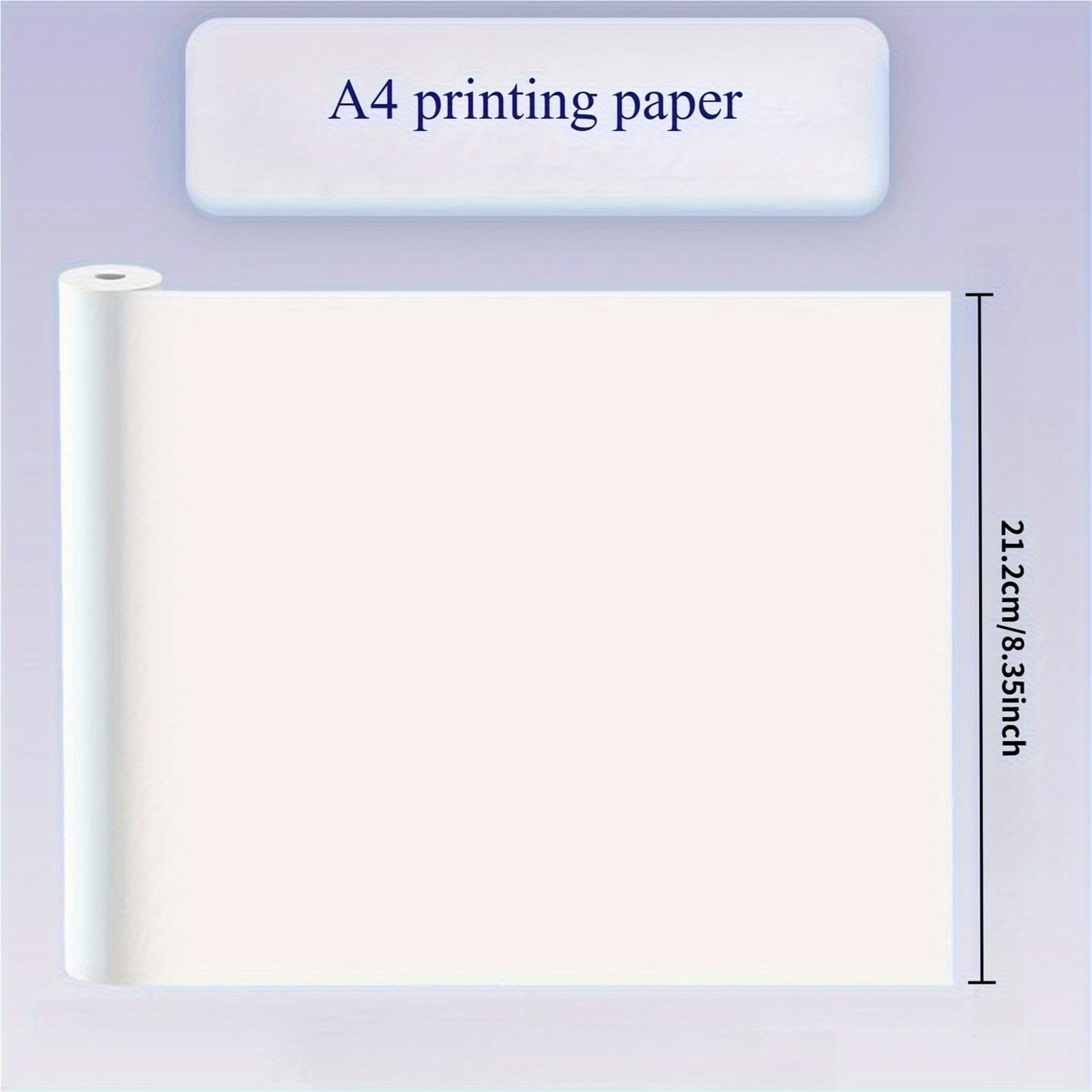 Carta Per Stampante A4 Carta termica A4 21x29,7 cm Stampante portatile con stampa lucida e trasparente ad asciugatura rapida Stampa durevole(20 rolls)