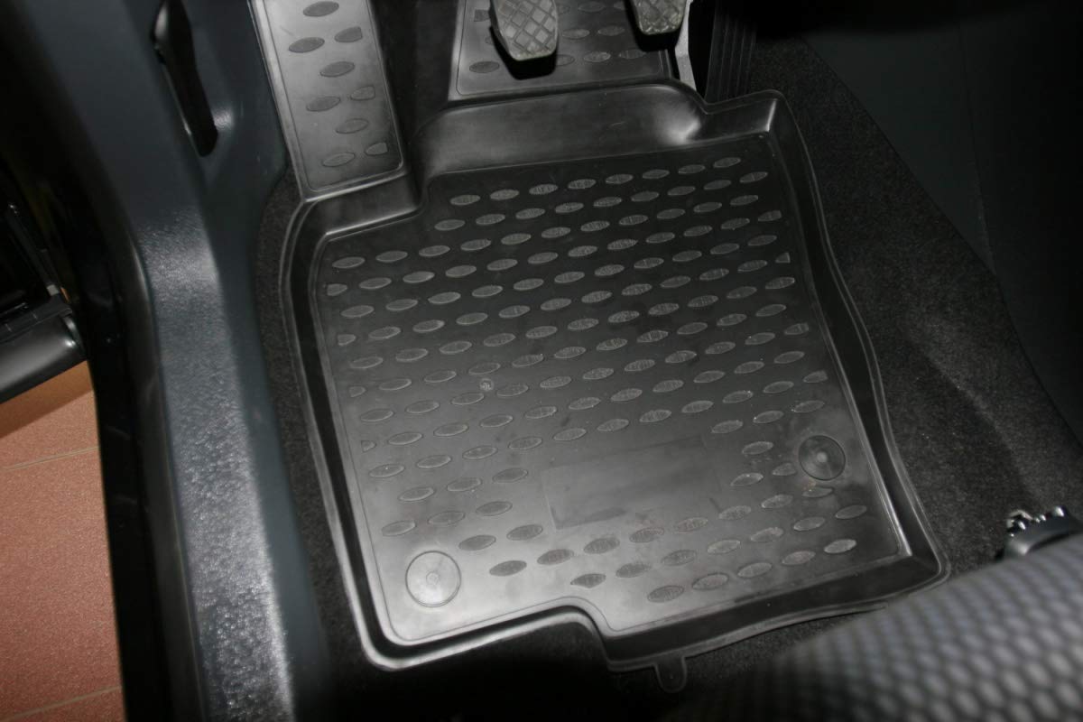 Element Tapis de Sol sur Mesure en Caoutchouc Compatible avec Volkswagen Tiguan 2007-2016 Noir Ajustement mesuré au Laser personnalisé