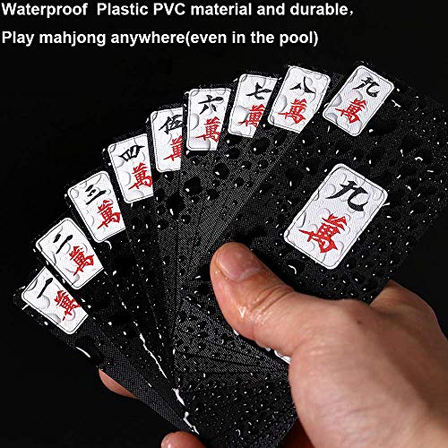 144 cards Travel game set Accessories,Chinese Mahjong (Mah Jong, Mahjongg, Mah-Jongg, Mah Jongg, Majiang) Playing Cards game,Waterproof Mahjong card with Gift box,Best Gift for majhong lover and begin