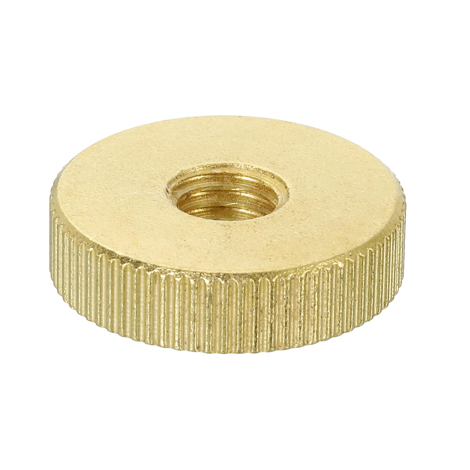 QUARKZMAN Dadi a Farfalla Scanalati 1pz M8 x D23mm x H7mm Foro Passante Testa Piatta Ottone con Collare Testa Piatta Foro Passante Elementi Fissaggio Pomelli Rotondi per Parti Stampanti 3D