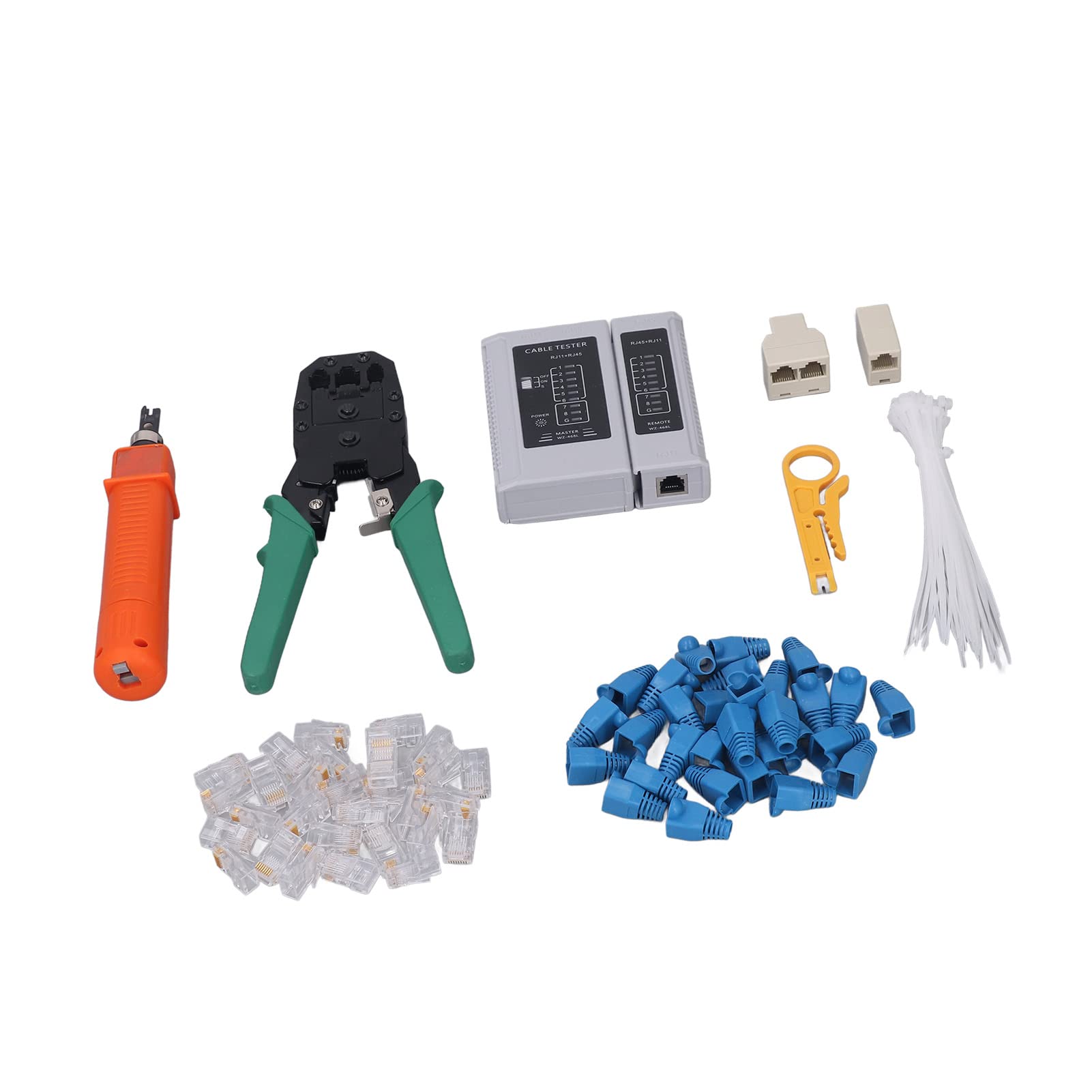 Kit d'outils de réparation réseau avec pince à sertir RJ45, dénudeur de fil et testeur de câble pour Cat5 Cat5e Cat6