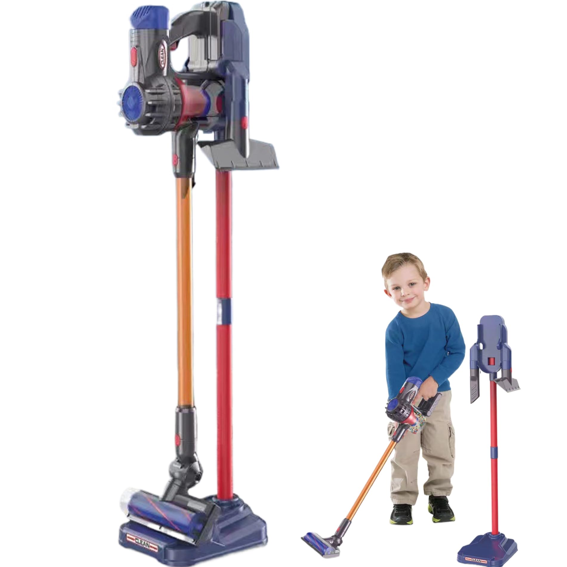 Aspirapolvere per bambini che funziona davvero, giocattolo realistico per aspirapolvere con suono, set educativo per la pulizia delle pulizie, gioco di finzione, 17x19x80, 5 cm