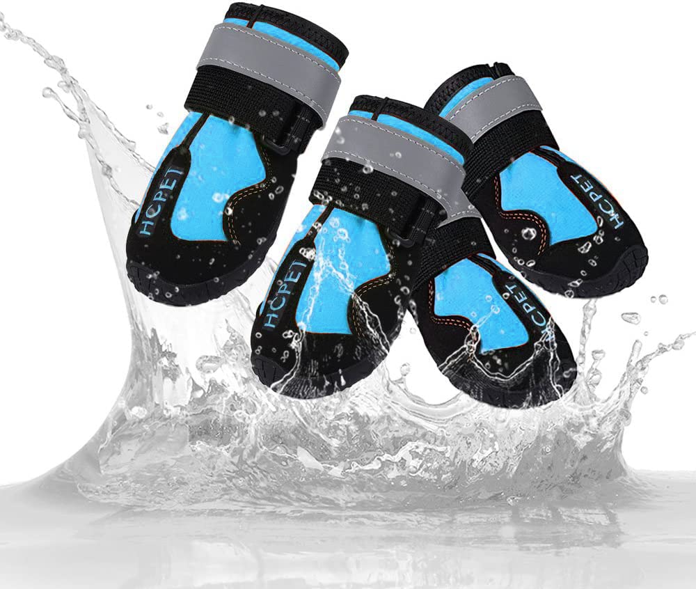 PETANGEL Dog Rain Boots Waterproof Dog Shoes with Reflective Rugged Anti-Slip Sole and Skid-Proof, Dog Shoes for Hot Pavement, Heat Resistant Dog Booties for Medium Large Dogs (Blue: Size: 4) (B0B9SGKGV4) Amazon Price History, Amazon Price Tracker
