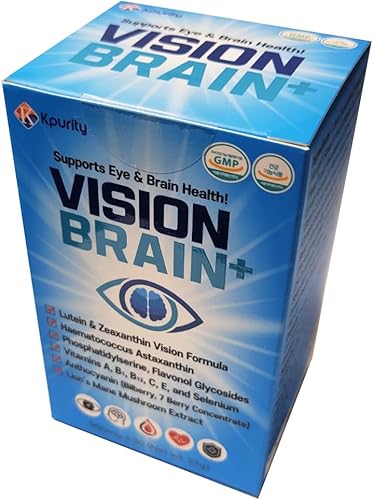 Miniatura 3 de KPurity VisionBrain+ Suplemento para la salud ocular y cerebral con luteína y zeaxantina, mejora la memoria, el enfoque y el rendimiento cerebral,