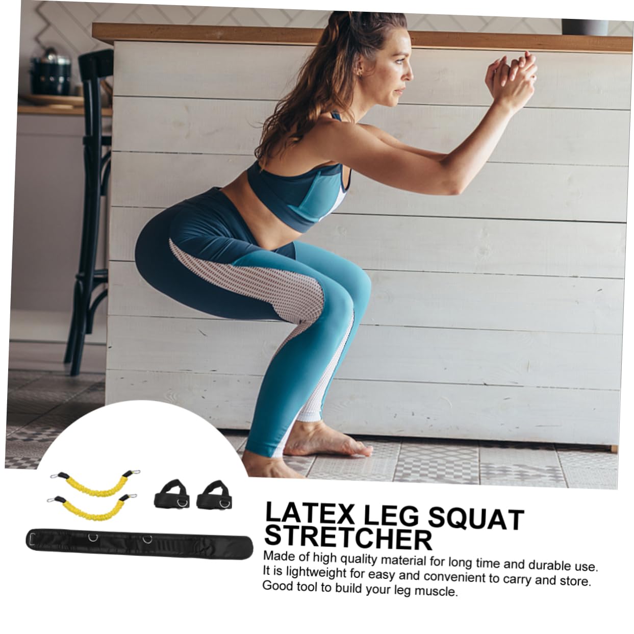 Hemobllo Set da 1 Cintura Elastica per Allenamento Gambe in Lattice, Resistente 50 Libbre, Leggero per Palestra e Squat Profondi