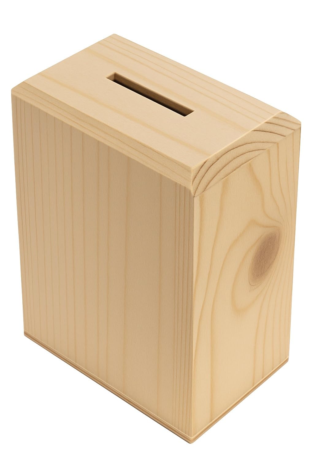 Wooden World Raw - Wooden Piggy Bank With Screw-On Bottom Easily With Our Money Box - 10 X 6 X 13 Cm