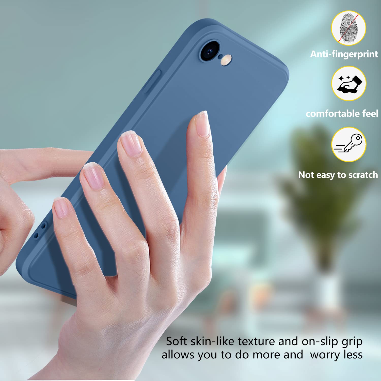Funda compatible con Samsung Galaxy S9 de 5.8 pulgadas, funda protectora de cuerpo completo de silicona líquida suave al tacto, correa para el cuello, no amarillea, a prueba de caídas, funda