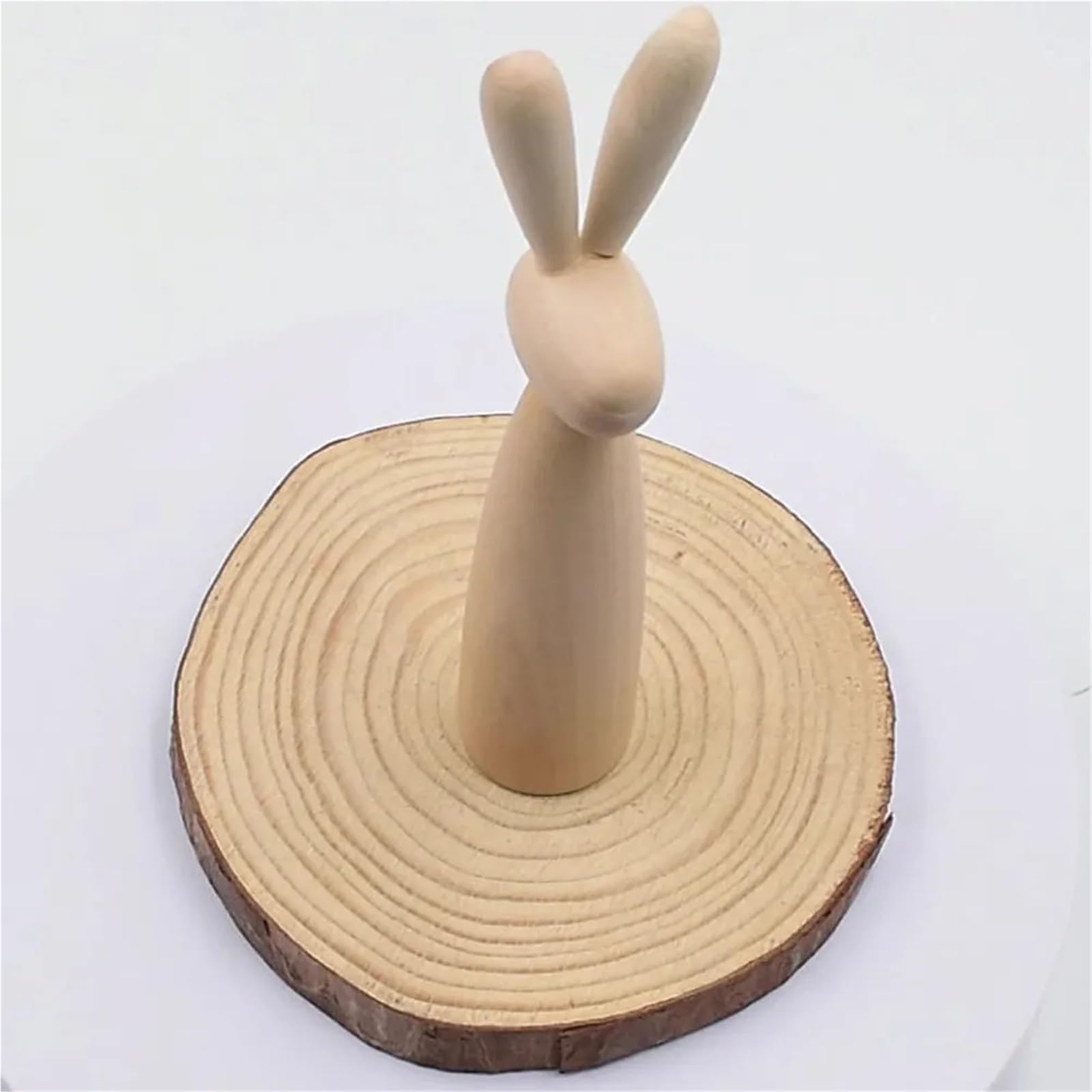 Muñecas de Madera Peg Figuras de clavija conejito madera Natural, estatuas animales pequeñas sin pintar for manualidades, decoraciones, hecha a mano, 12 Uds