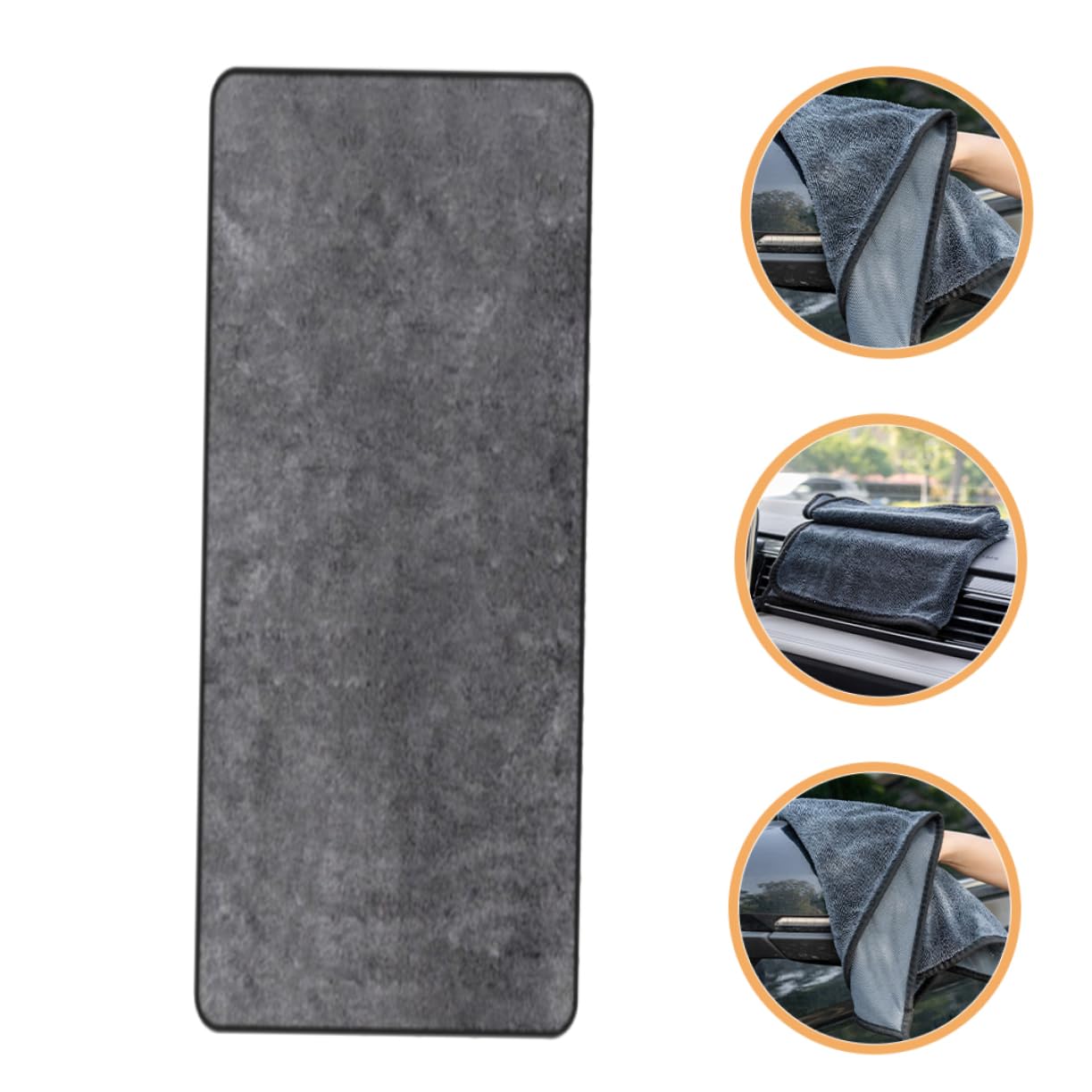 Mikinona Panno per Lavaggio Auto in Microfibra 60x160 Cm, Morbido | Asciugatura e Pulizia Accurata, Panno Monofaccia Frange, Riutilizzabile