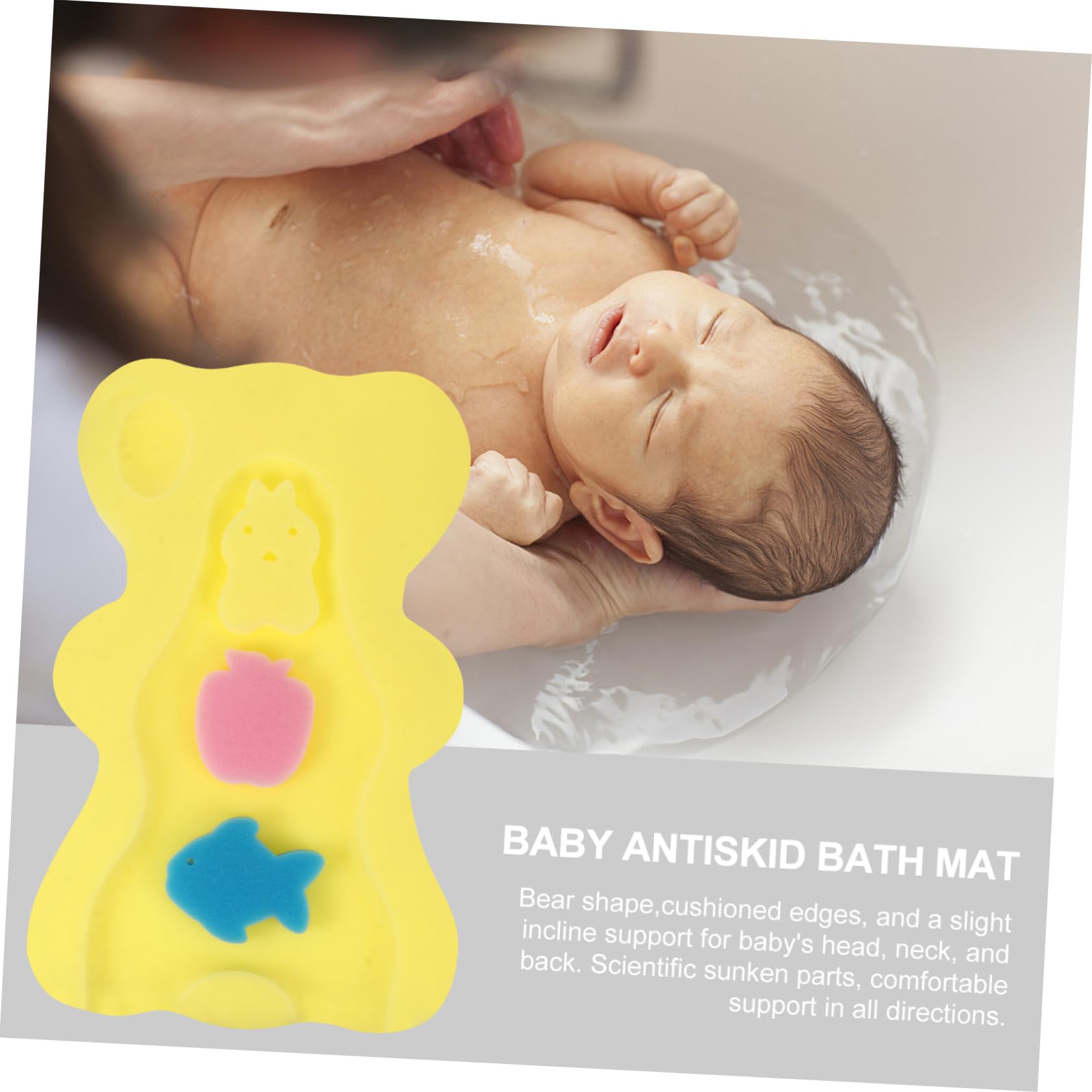 UPKOCH Almohadilla Bañera Bebe de Esponja Antideslizante Secado Rápido para Baño Infantil Forma de Oso, Adecuado Hora del Baño