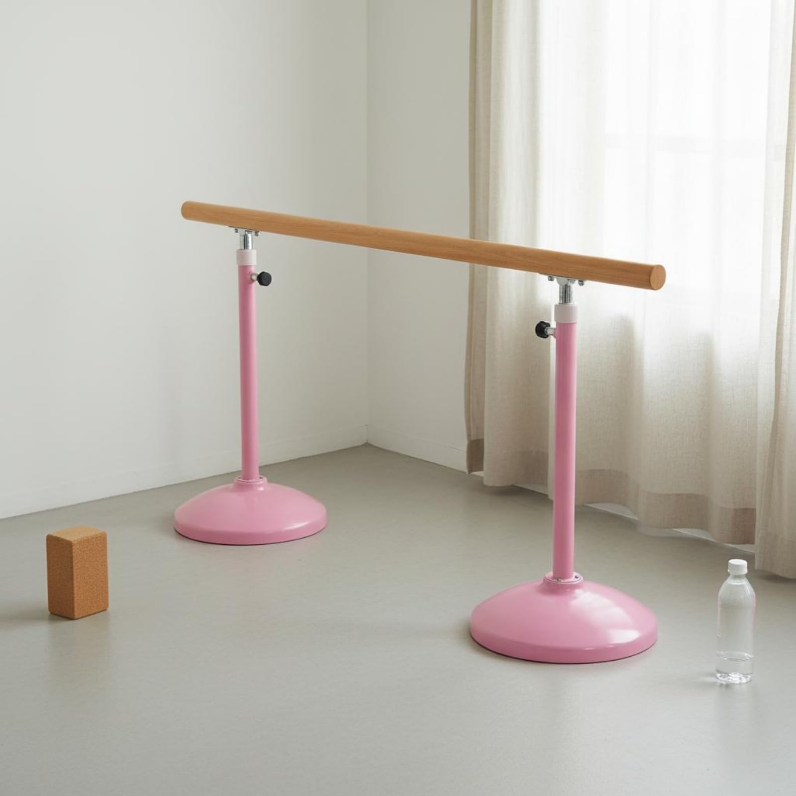 Sbarra Danza Bambini Sbarra Regolabile Allenamento Casa Sbarra Portatile in Legno E Acciaio con Base Stabile Adatta per Stretching Sollevamento Gambe Pratica Costante a Casa