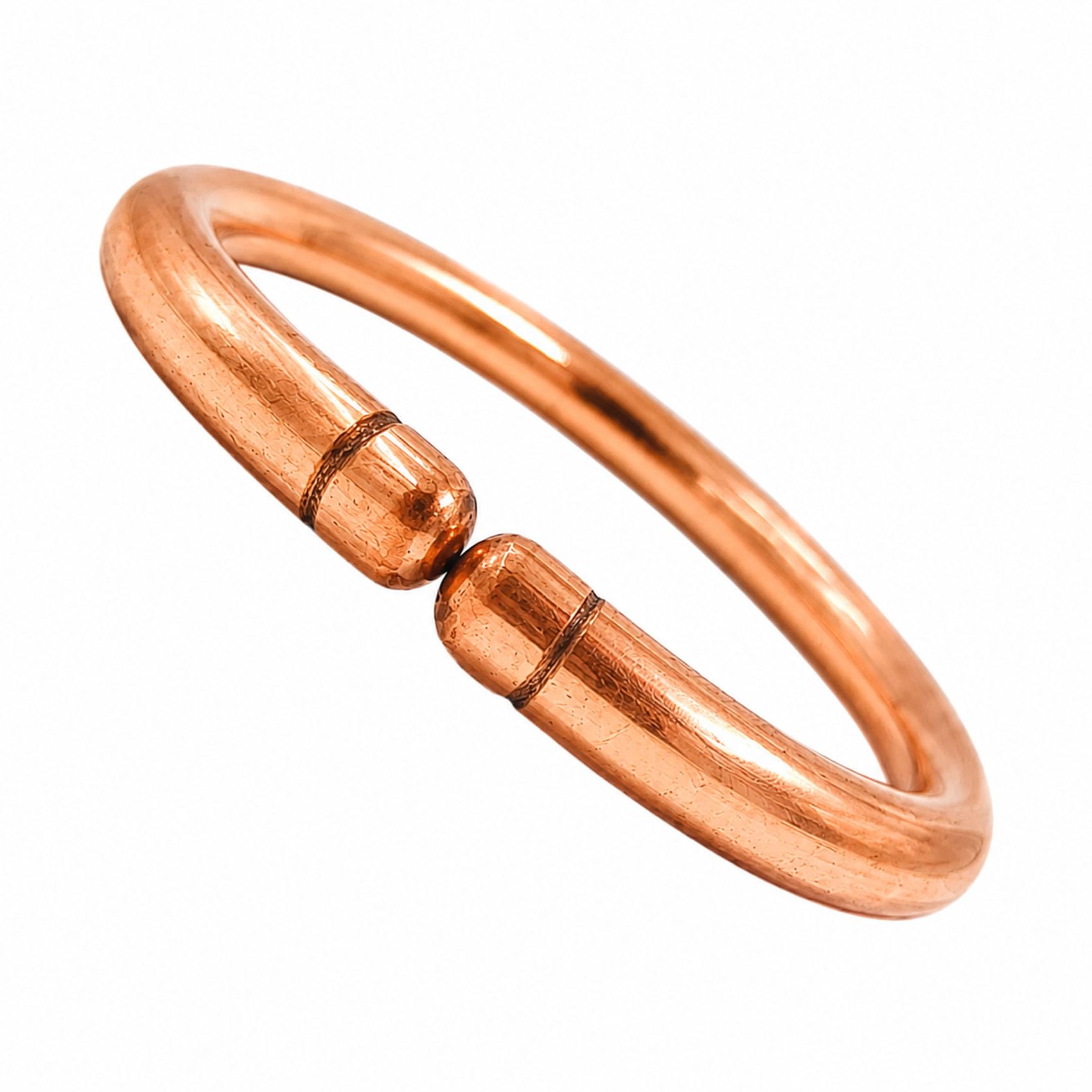 SHINDE EXPORTS Heavy Pure Copper thick Bracelet Bangle Unisex Kada Solid Handmade Cuff 80gms for Men & Women (round 80gms)