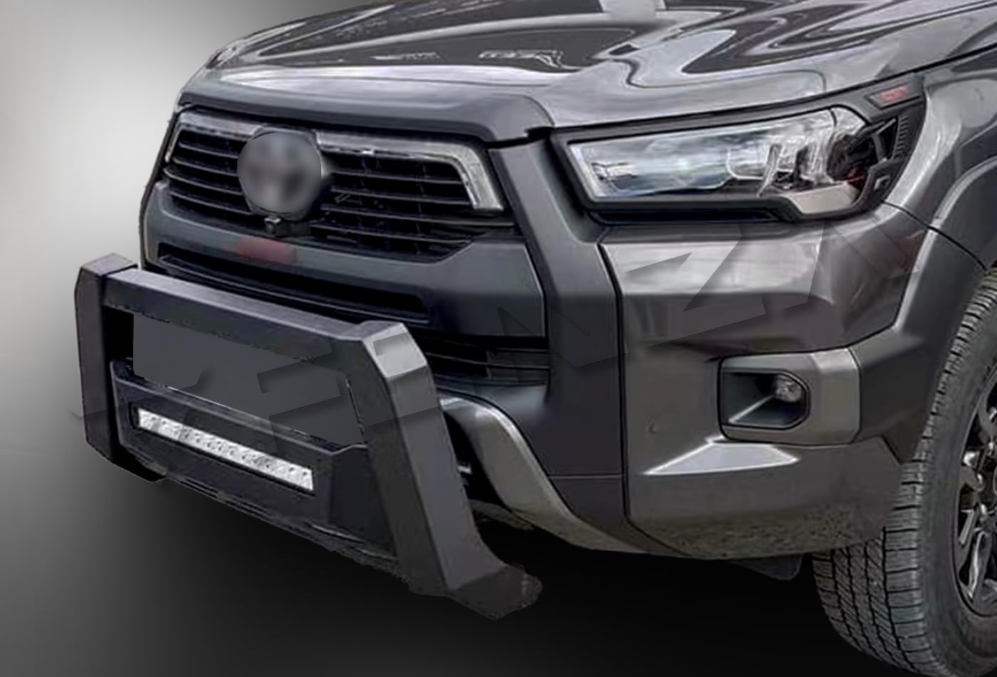 Front Bumper Guard + Skid Plate & LED Lights Compatible with Compatible with Toyota HILUX 21+