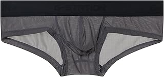 [ジーステーション] ボクサーパンツ メンズ ウルトラライト透けリブ 立体ロゴ ショート男性下着 薄手 透け 軽量 立体縫製 タグレス