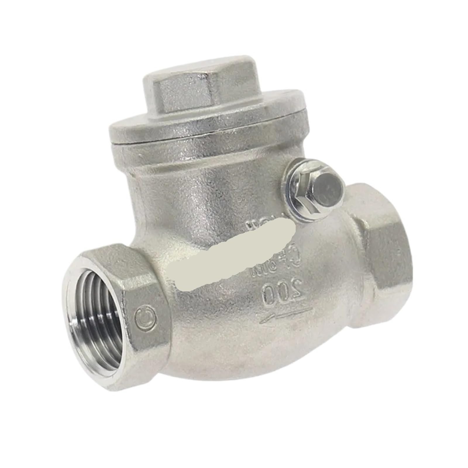 1pcs SS 304 Stainless Steel Horizontal Non-Return Valve Swing Check Valve(DN15)