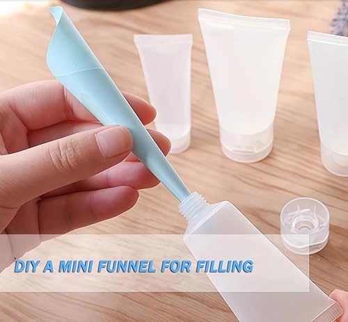 Miniatura 5 de 24 tubos blandos vacíos de plástico transparente rellenables de 1.0 fl oz/1.7 oz con tapa abatible, botella de loción, embalaje de muestra de viaje,