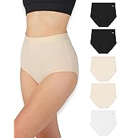 Bea Confezione da 5 Mutande Donna a Vita Extra Alta - Slip Donna Cotone Vita Alta Traspirante