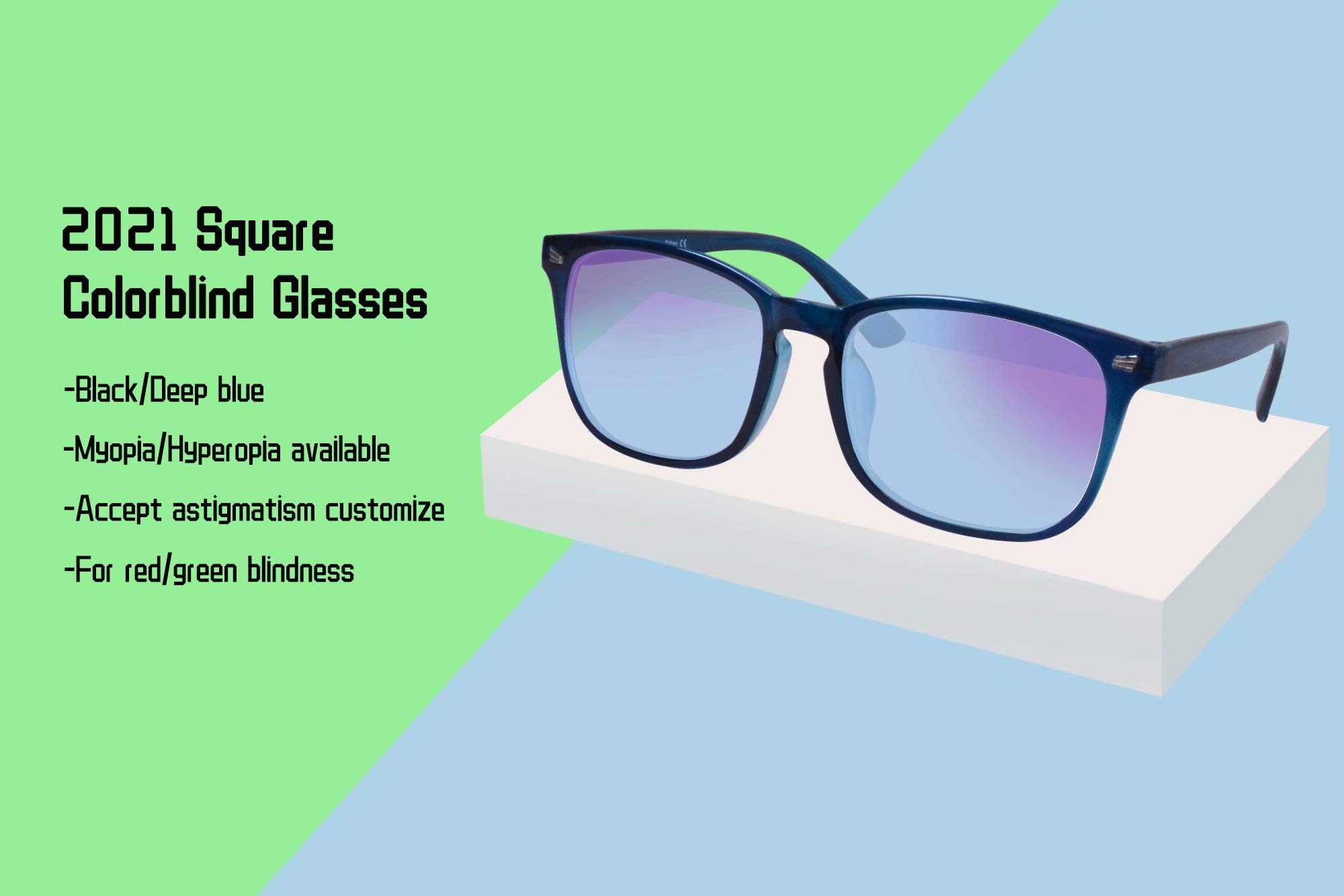 SHINU Farbenblinde Brille Damen and Herren Farbenblinde Brille Geeignet zum Menschen mit Farbe Blind Kurzsichtigkeit Brille Lesebrill-RN8068(C3,Lesebrille 3.50)
