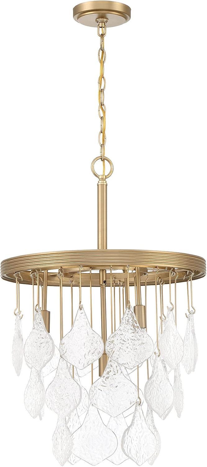 Craftmade Vesi 4 Light Pendant, Satin Brass, P980SB4