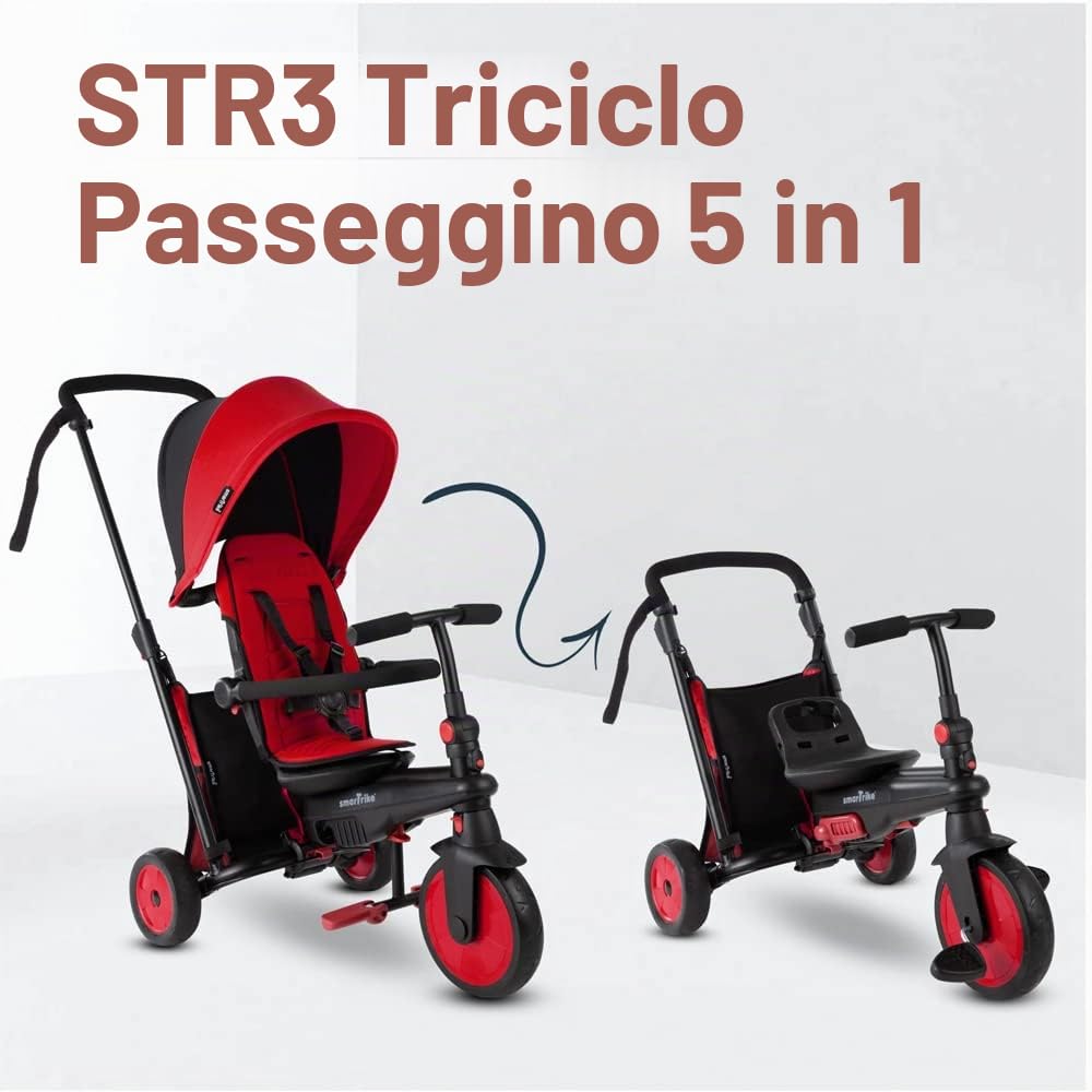 Smartrike STR3 - Triciclo pieghevole 6 in 1 per bambini, con certificazione, da 1 a 3 anni