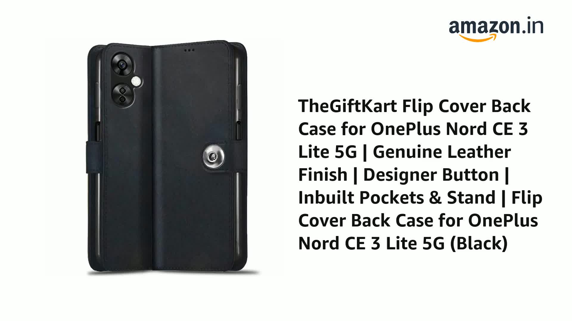 Cover OnePlus Nord CE 3 Lite/Nord N30 5G: Portafoglio In Pelle PU Con Supporto E Chiusura Magnetica (Nero) - 6