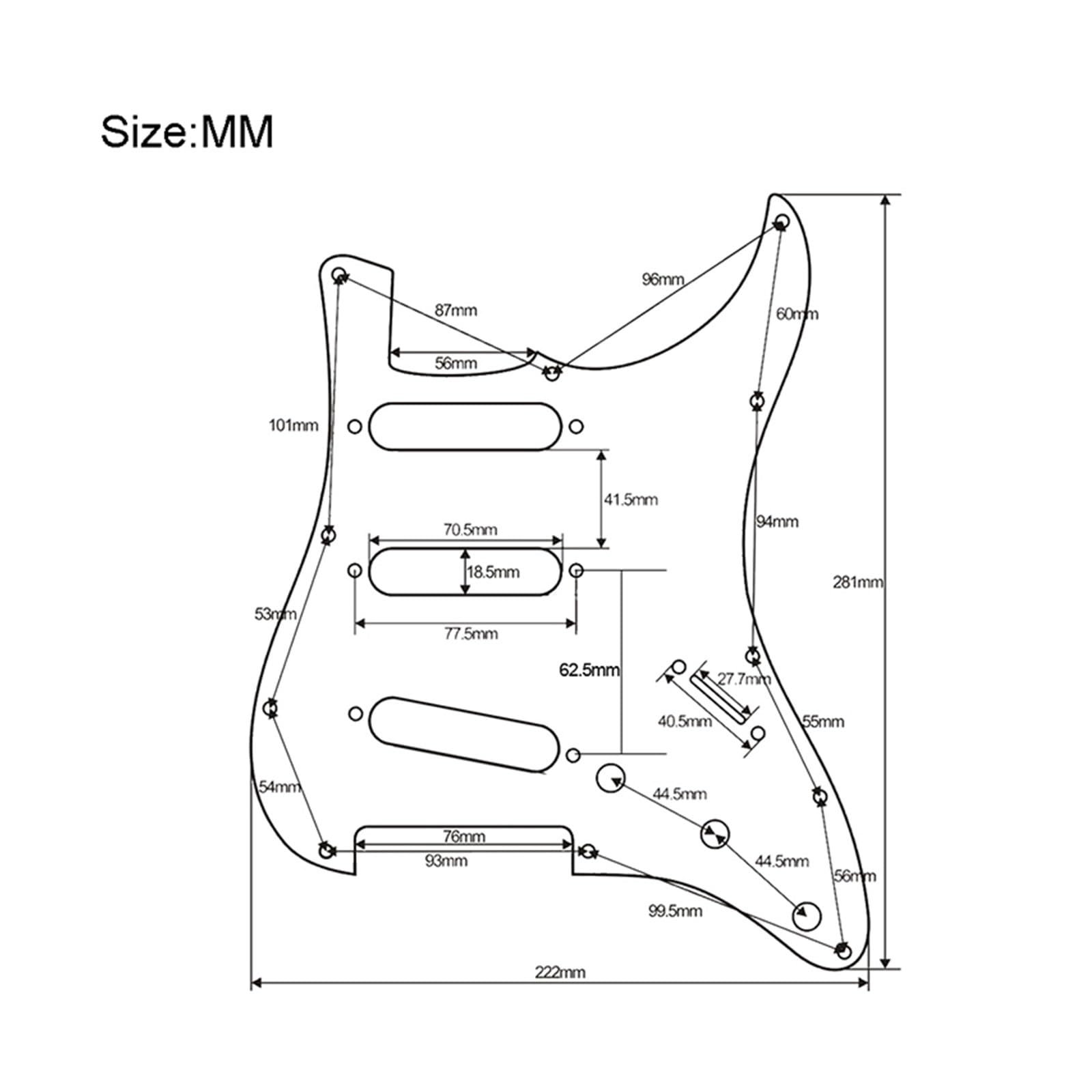 Alnico 5 3 Pezzi Mini Dual Coil Pickguard Pickup Chitarra Elettrica SSS 9K Pre Cablato Per Principianti Pickup Per Battipenna Della Chitarra(Blue w Wh)
