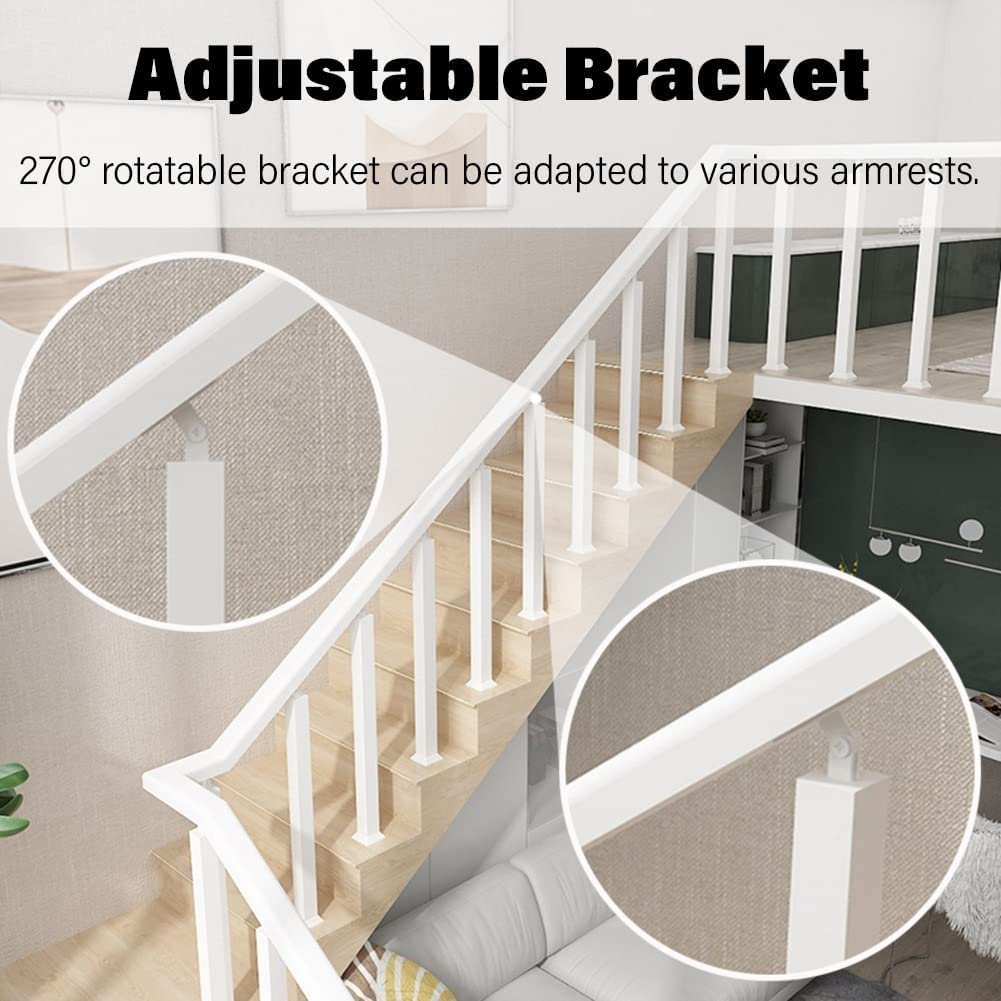 YUYI Balaustradas Balaustre Barandilla Blanca Barandilla metálica Cuadrada para Cubiertas/escalones/Jardines/Exteriores, Conector Ajustable para pasamanos cuadradas Adecuado para Interiores y exterio