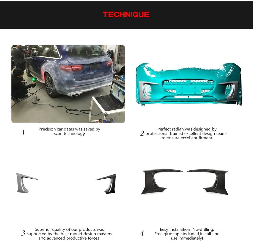 Carbon Fiber Front Bumper Splitter for Jaguar F-Type 2-Door 2017-2019 Front Bumper Fog Light Cover Canard Factory Outlet