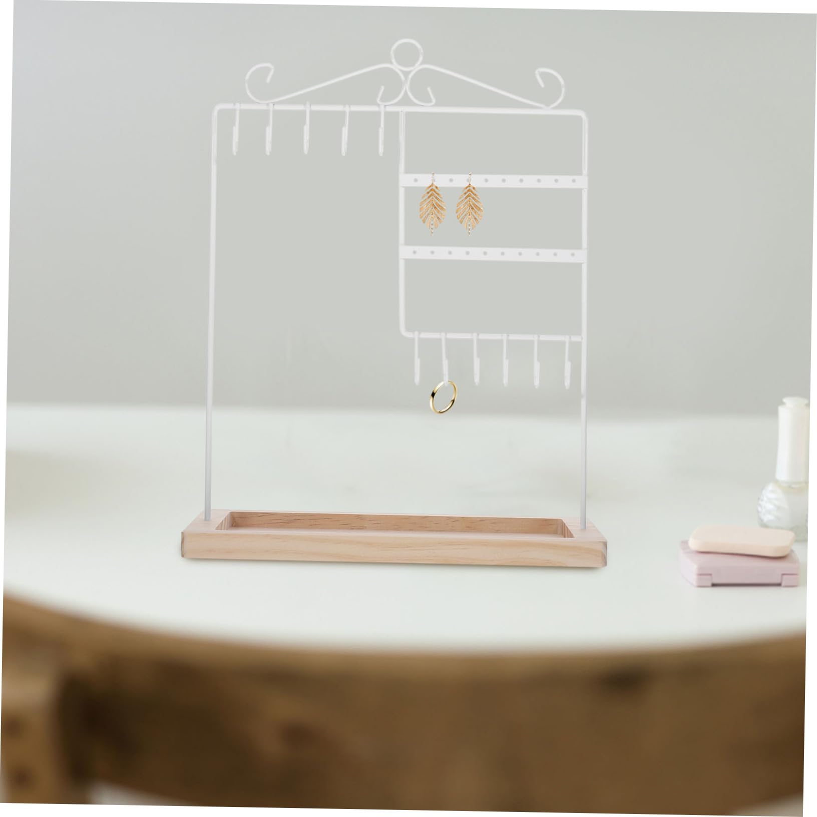 Cabilock 3pezzi Espositore Per Gioielli Romantico Forma Di Albero Supporto Per Orecchini e Collane Organizer Decorativo Per Casa Stile c Bianco